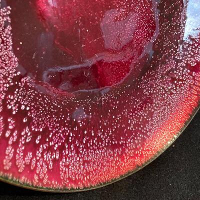Mid Century Enamel on Copper 9.5â€ Plate