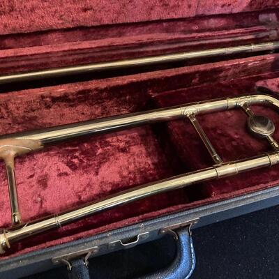Vintage Lafayette Couesnon Paris Trombone with Case & Mouthpiece Made in France
