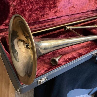 Vintage Lafayette Couesnon Paris Trombone with Case & Mouthpiece Made in France