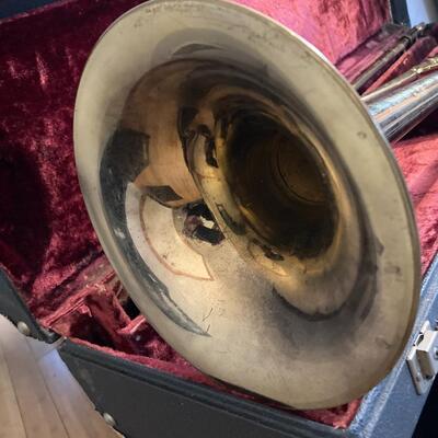 Vintage Lafayette Couesnon Paris Trombone with Case & Mouthpiece Made in France