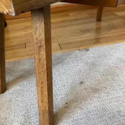 Primitive Oak Bench Style Coffee Table with Drawer