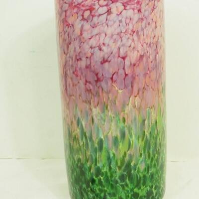 Lot 167- Rina Fehrensen hand Blown art glass Rose garden vase 13