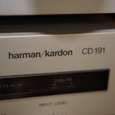 HARMON KARDEN VINTAGE STEREO RECEIVER AND CASSETTE DECK PLAYER.