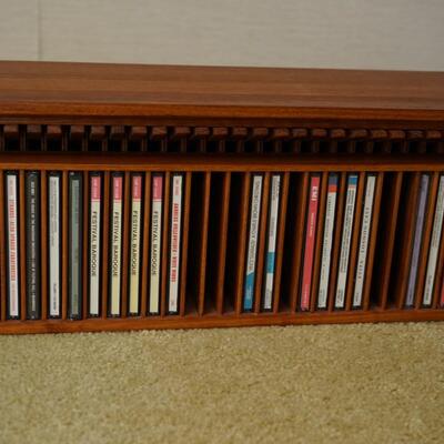 mid century kalmar 20 cd holder in teak . table top design