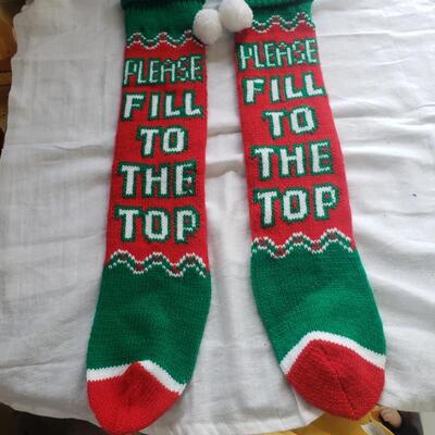 Vintage Christmas stocking fill to the top pair