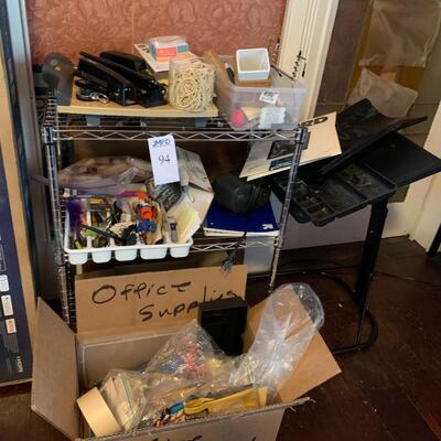 Office Supplies and chrome shelves
