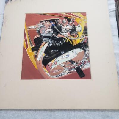 Watercolor motorcycle motor triumph