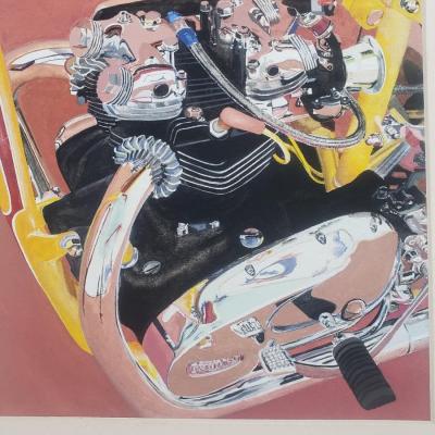 Watercolor motorcycle motor triumph