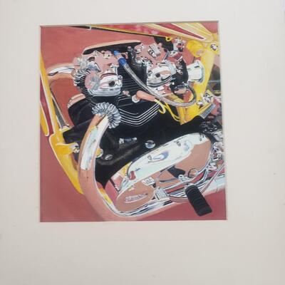 Watercolor motorcycle motor triumph