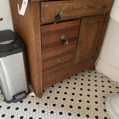 Antique cabinet with marble counter