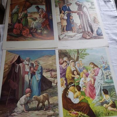 Litho 4 picture lot Bible