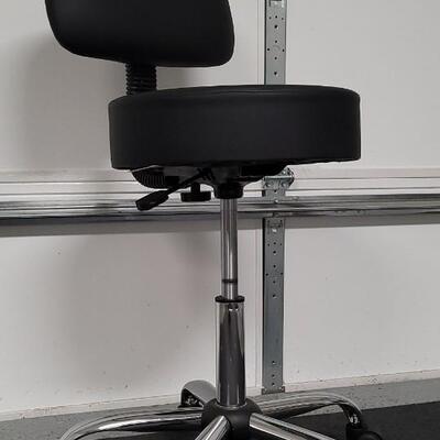 Lot 3: Office Desk Chair Black Leather Chrome Base