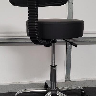 Lot 3: Office Desk Chair Black Leather Chrome Base