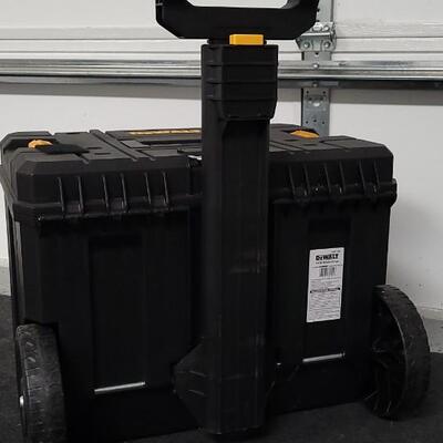 Lot 7: DEWALT Travel TSTAK Mobile Storage Trunk w/ Roller Wheels and Handle
