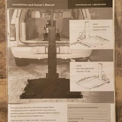 Lot 54: HARMAR AL-600-12 Auto Wheelchair Lift System with Owner's Manual