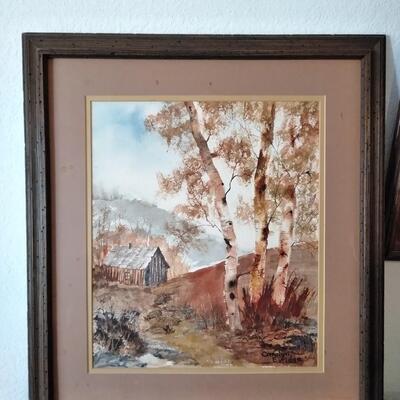 LOT 12 TWO FRAMED WATERCOLOR PAINTINGS