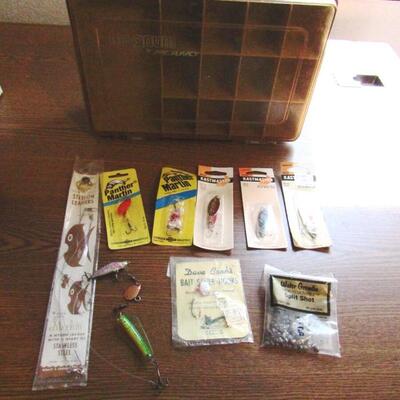 LOT 36  PLANO DOUBLE SIDED ORGANIZER AND FISHING LURES