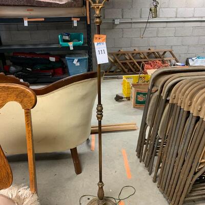 Victorian floor lamp with fringed shade