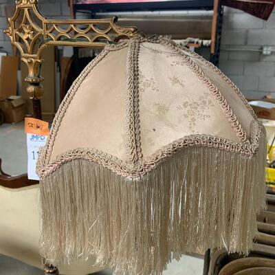 Victorian floor lamp with fringed shade
