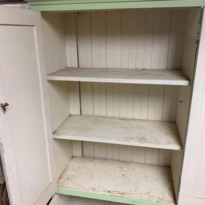 Antique wood pantry cabinet