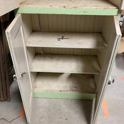 Antique wood pantry cabinet