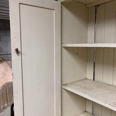 Antique wood pantry cabinet