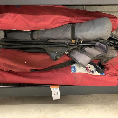 Camping equipment + 9ft market umbrella