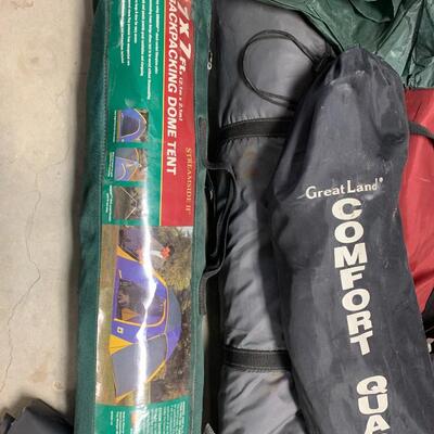Camping equipment + 9ft market umbrella