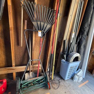 Push Mower, Rake, Black & Decker Hedge Trimmer,  Tree Pruner