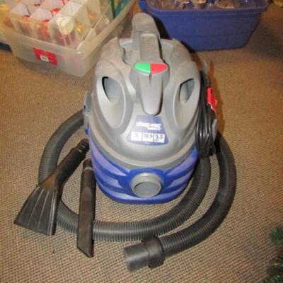 LOT 95  FIVE GALLON SHOP-VAC WITH HOSE AND ATTACHMENTS