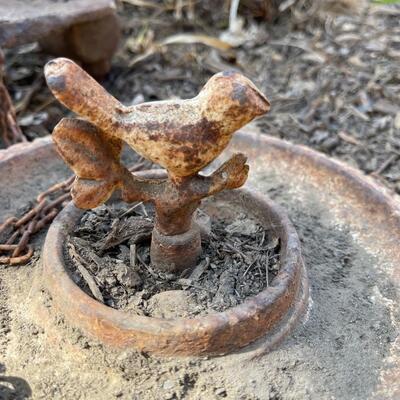 Vintage Wagon Wheels,  Bird Feeder, Vintage Cross Cut Buck Saw