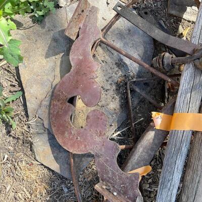 Vintage Wagon Wheels,  Bird Feeder, Vintage Cross Cut Buck Saw