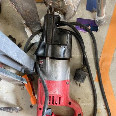 Level, Hand Saws, Framing Square, Sawzall, Clamp
