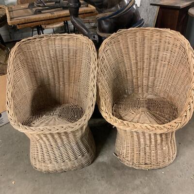 2 Wicker chairs out of the tiki house