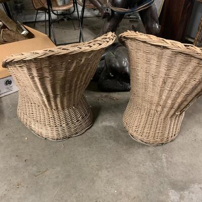 2 Wicker chairs out of the tiki house