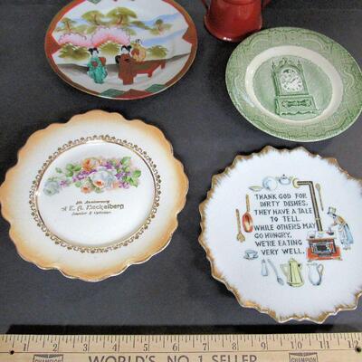Lot of Vintage Plates and Czech Sugar Bowl