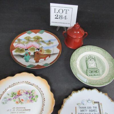 Lot of Vintage Plates and Czech Sugar Bowl