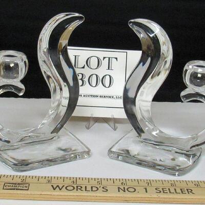Vintage Glass Candlesticks,