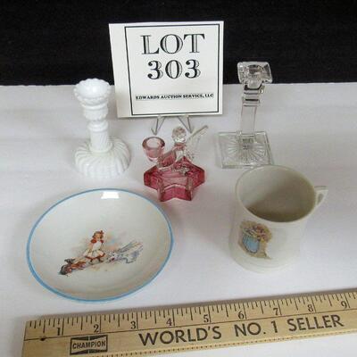 Vintage Child's Dishes, Candlesticks