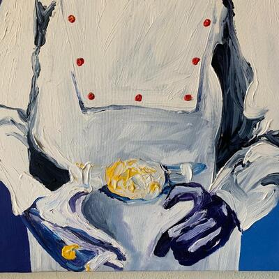 Midnight Cowboy by Doug Moore Original Oil on Canvas - Model is the famous Clarence "Gatemouth" Brown