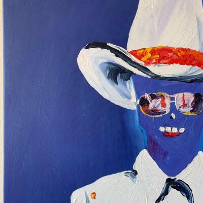 Midnight Cowboy by Doug Moore Original Oil on Canvas - Model is the famous Clarence "Gatemouth" Brown