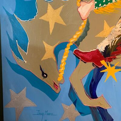 " A Child's Dream of being a Cowboy" original oil on canvas by Doug Moore