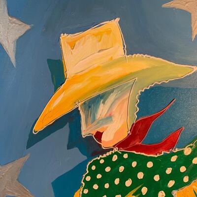 " A Child's Dream of being a Cowboy" original oil on canvas by Doug Moore