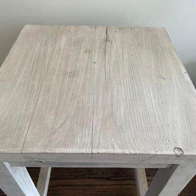 White wooden table