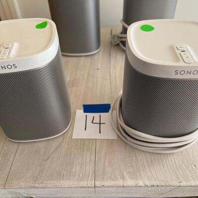 4 White Sonos Speakers