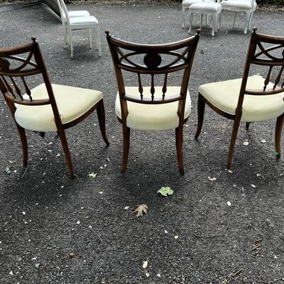 3 Brown Wood Chairs