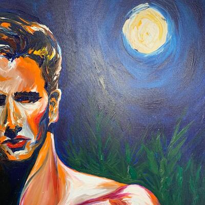 "Midnight Swim" Original Oil on Canvas by Doug Moore