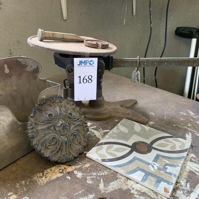 Antique scale, medallion and more