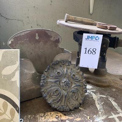 Antique scale, medallion and more