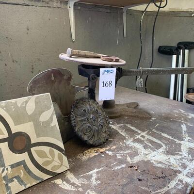 Antique scale, medallion and more